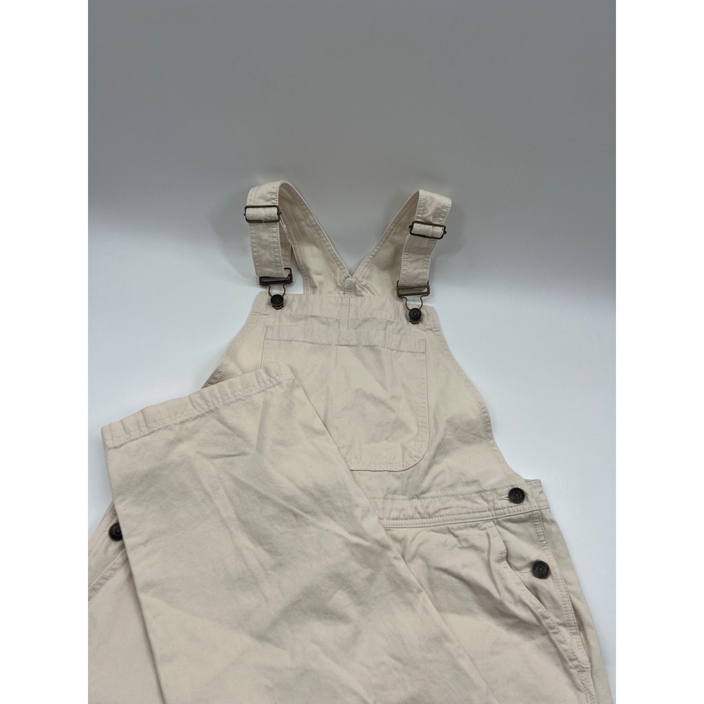 Alpine Design Womens Cream Cotton Canvas Workwear Utility Overalls Size Medium
